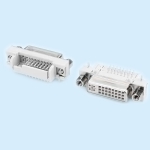 DVI24+5 female socket Horizontal DIP (empty signal pin) short post riveting Lock screw